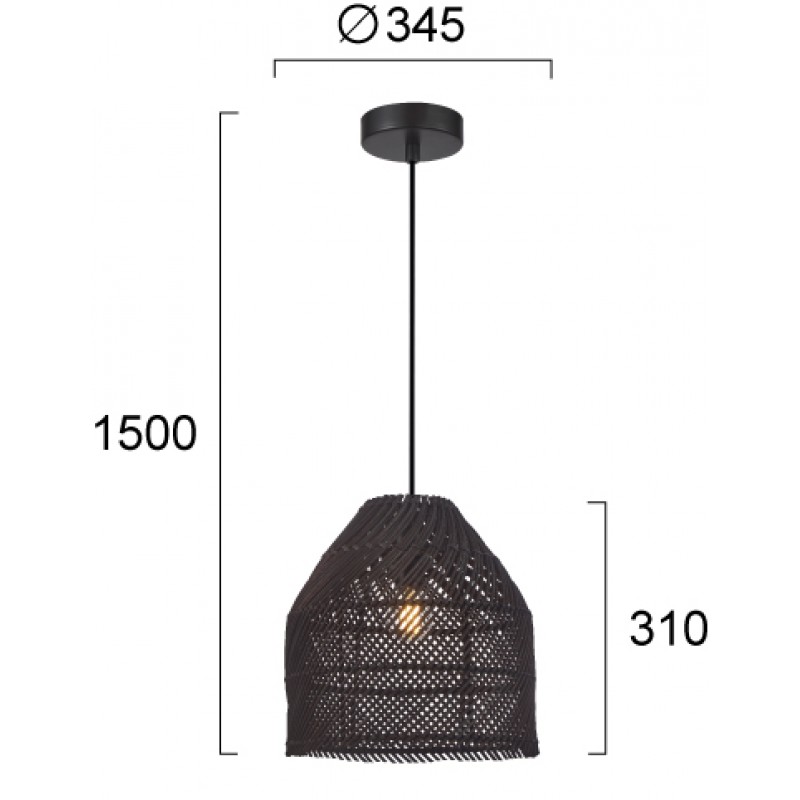 ПЕНДЕЛ ЧЕРЕН MALLONCA E27 40W