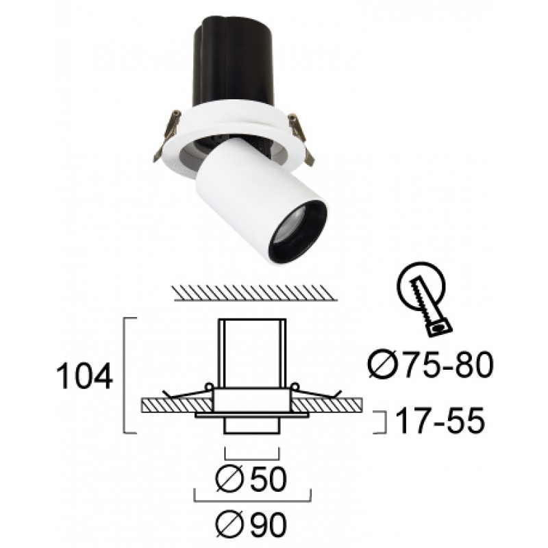 ВГРАДЕН СПОТ БЯЛ GERER LED МОДУЛ 10W 3000K
