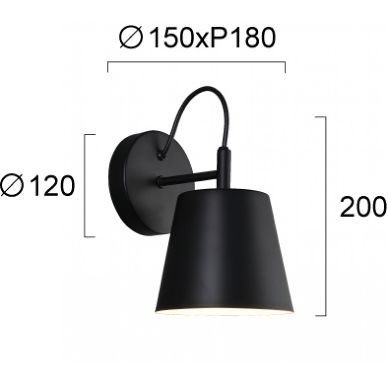 СТЕННА ЛАМПА SENIC E27 40W ЧЕРНА / БЯЛА СТЕННА ЛАМПА SENIC E27 40W ЧЕРНА / БЯЛА