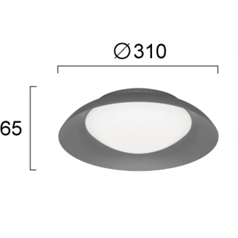 ПЛАФОН БРИТНИ LED 12W 3000K ТЪМНО СИВ