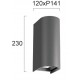 Wall light Dark Grey Azores LED module 20W 3000K/4000K/6500K with CCT switch  480 Lm / 590 Lm / 590Lm 220-240V AC 50-60 Hz  25000h  ALUMINIUM/TEMPERED GLASS   DARK GREY  L:120 H:230 P:141 IP65 AZORES 4310001 