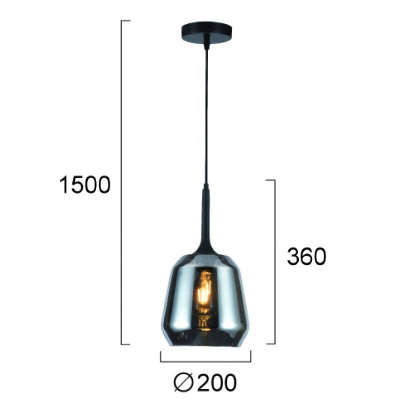 ВИСЯЩА ЛАМПА MAEVA E27 1X40W ДИМЕНСИЯ 200/1500 ВИСЯЩА ЛАМПА MAEVA E27 1X40W ДИМЕНСИЯ 200/1500