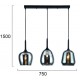 ВИСЯЩА ЛАМПА MAEVA 3X40W ЧЕРЕН ДИМ