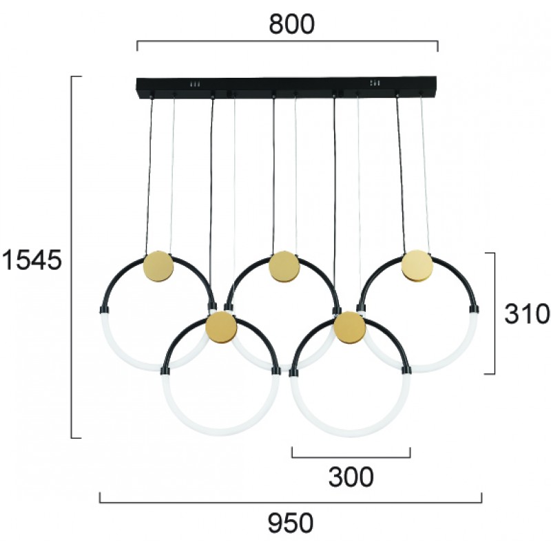 ПЕНДЕЛ BRIANA LED 45W 3000K ЧЕРЕН/БЯЛ/ЗЛАТЕН