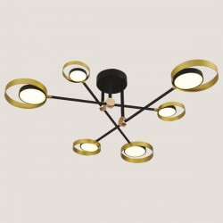 HANGING CEILING LIGHT DOUBLE LED 61W 3CCT 107x21 BLACK/GOLD 144-10010