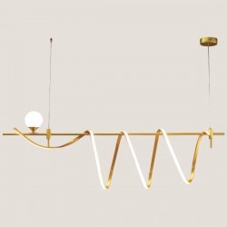LIGHT FIXTURES HANGING LINEAR LED 55W+1xG9 3000Κ L15012x36 GOLD 144-16004