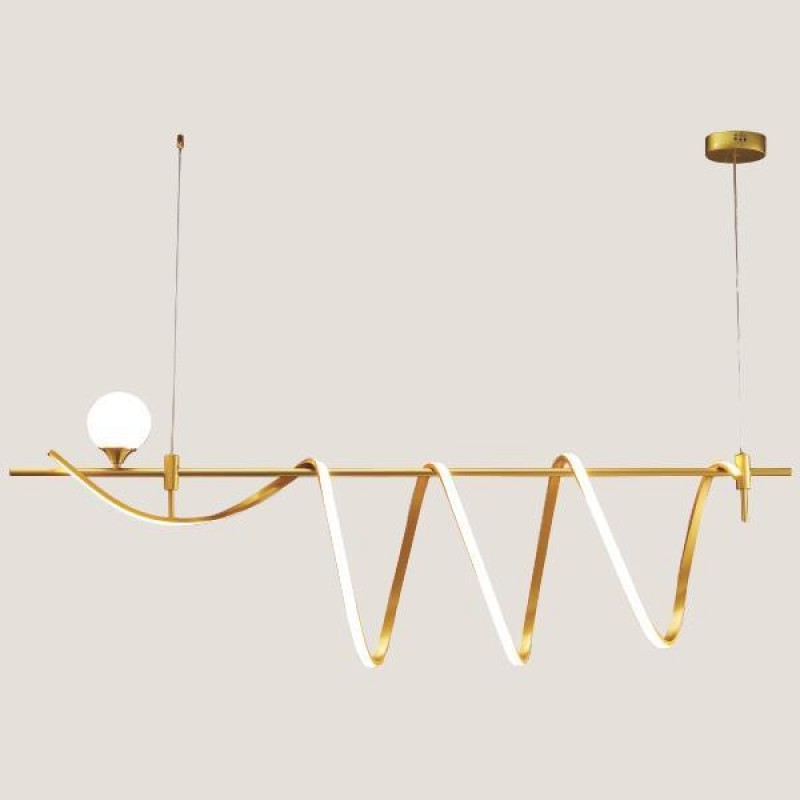 LIGHT FIXTURES HANGING LINEAR LED 55W+1xG9 3000Κ L15012x36 GOLD 144-16004