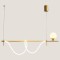 LIGHT FIXTURES HANGING LINEAR LED 50W+1xG9 3000Κ 150x36 GOLD 144-16007