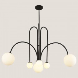 LIGHT FIXTURES HANGING 6xG9W 100x85 BLACK 144-20006