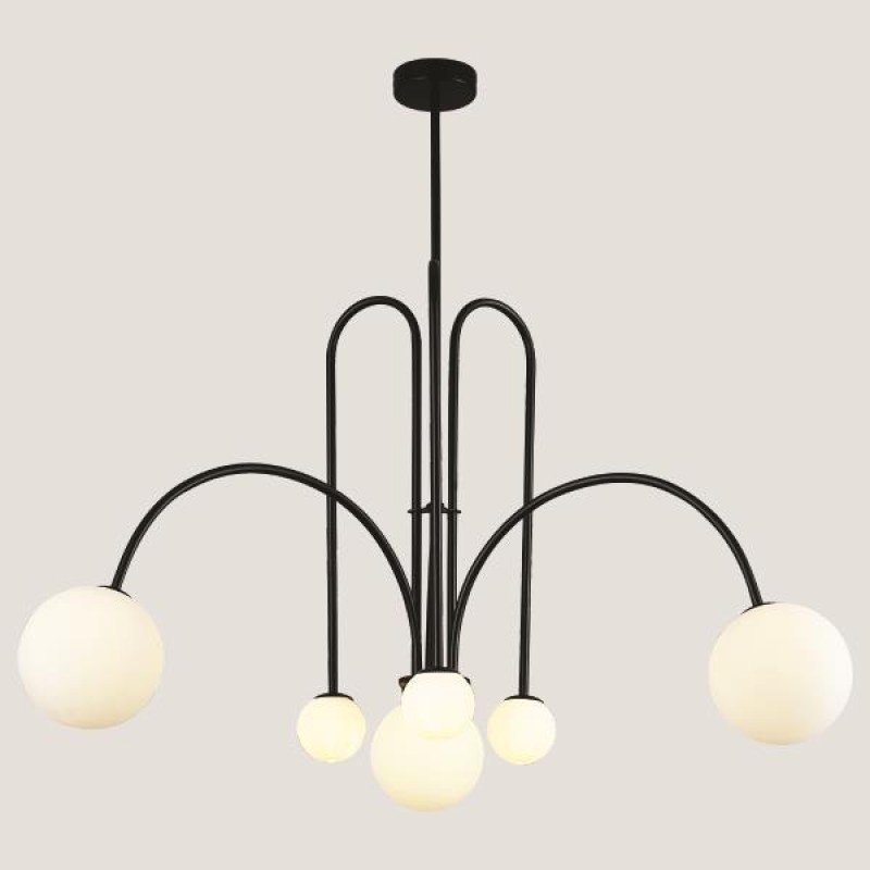 LIGHT FIXTURES HANGING 6xG9W 100x85 BLACK 144-20006