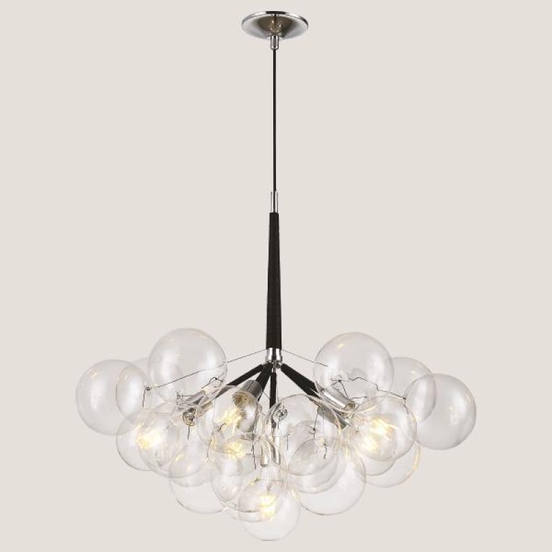 LIGHT FIXTURES HANGING 6xE27 Φ70x60 BLACK 144-20011