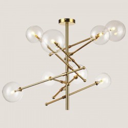 LIGHT FIXTURES HANGING 8xG4 125x75 GOLD 144-20016