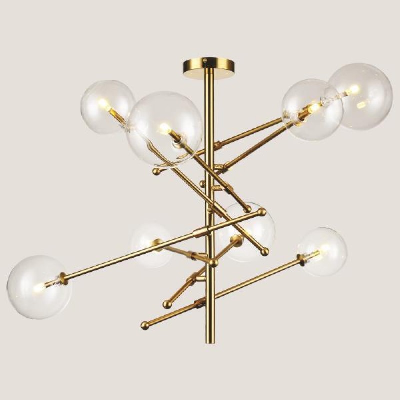 LIGHT FIXTURES HANGING 8xG4 125x75 GOLD 144-20016
