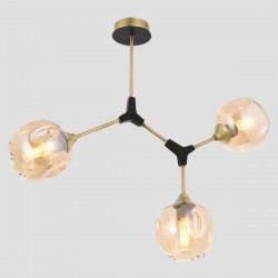 Ceiling Lighting Fixture Hanging 3xΕ27 550X550X20 BRONZE/HONEY 144-23010 Ceiling Lighting Fixture Hanging 3xΕ27 550X550X20 BRONZE/HONEY 144-23010