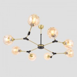 Ceiling Lighting Fixture Hanging 8xΕ27 104x800x160 BRONZE/HONEY 144-23013 Ceiling Lighting Fixture Hanging 8xΕ27 104x800x160 BRONZE/HONEY 144-23013