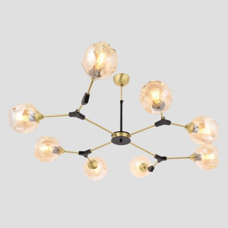 Ceiling Lighting Fixture Hanging 8xΕ27  104x800x160 BRONZE/HONEY 144-23013