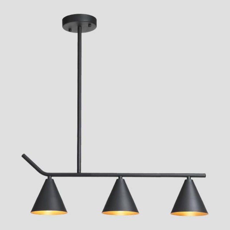 Ceiling Light Fixtures 3xΕ27 50x13x67 BLACK MATT/GOLD 144-24001