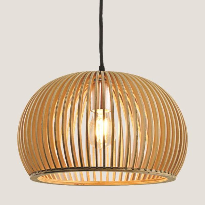 LIGHT FIXTURES HANGING SIMPLE E27 Φ450x150 WOOD 144-30005