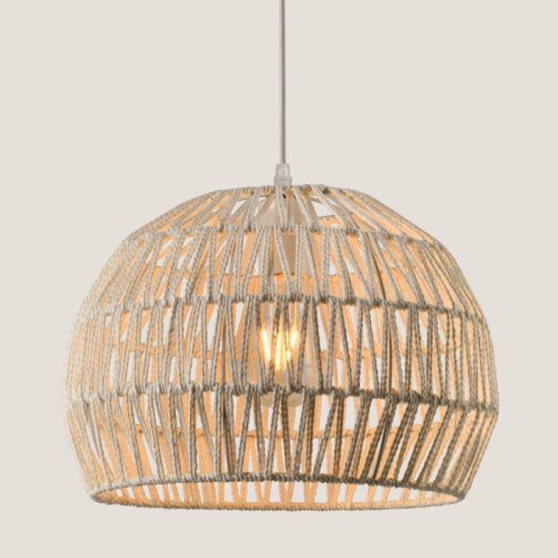 LIGHT FIXTURES HANGING SIMPLE E27 Φ360x260 WHITE ROPE 144-32001 LIGHT FIXTURES HANGING SIMPLE E27 Φ360x260 WHITE ROPE 144-32001