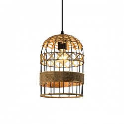 CEILING LIGHT FIXTURE Ε27 D165*H255 ROPE & METAL 144-32009 CEILING LIGHT FIXTURE Ε27 D165*H255 ROPE & METAL 144-32009