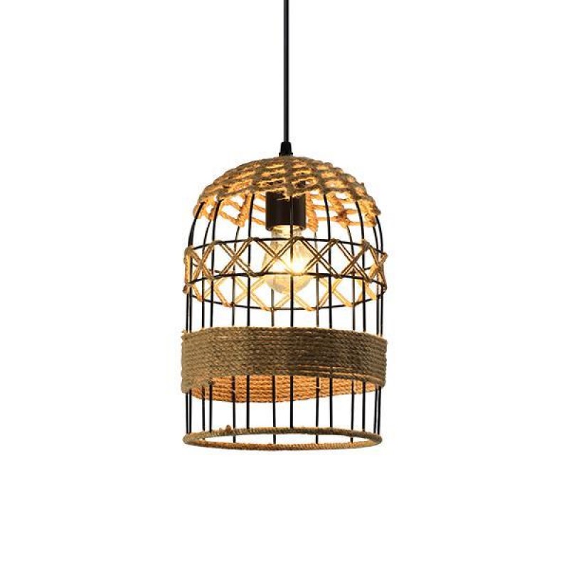 CEILING LIGHT FIXTURE  Ε27 D165*H255 ROPE & METAL 144-32009