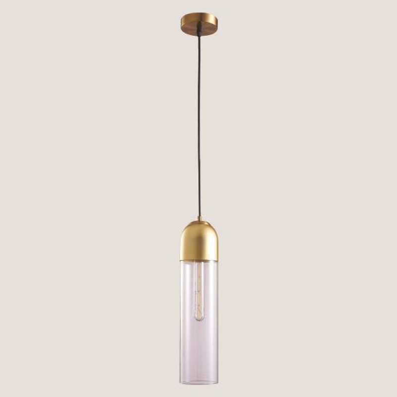 LIGHT FIXTURES HANGING SIMPLE Φ10x190 TRANSPARENT/GOLD 144-40012