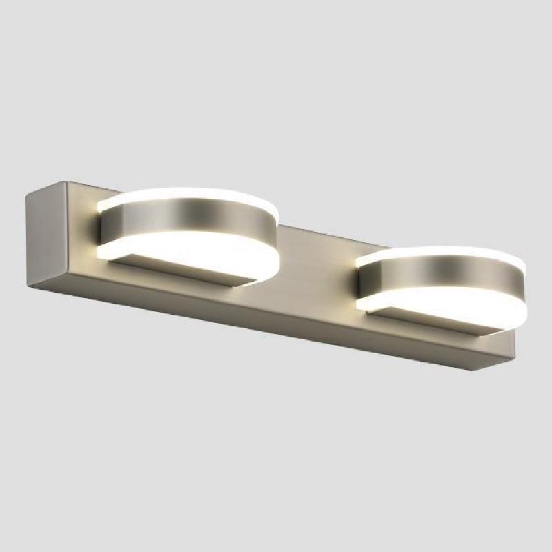 LIGHT FIXTURES FOR BATHROOM LED 8W 4000K OVAL 2Φ 320X50X100 NICKEL 144-80002 LIGHT FIXTURES FOR BATHROOM LED 8W 4000K OVAL 2Φ 320X50X100 NICKEL 144-80002