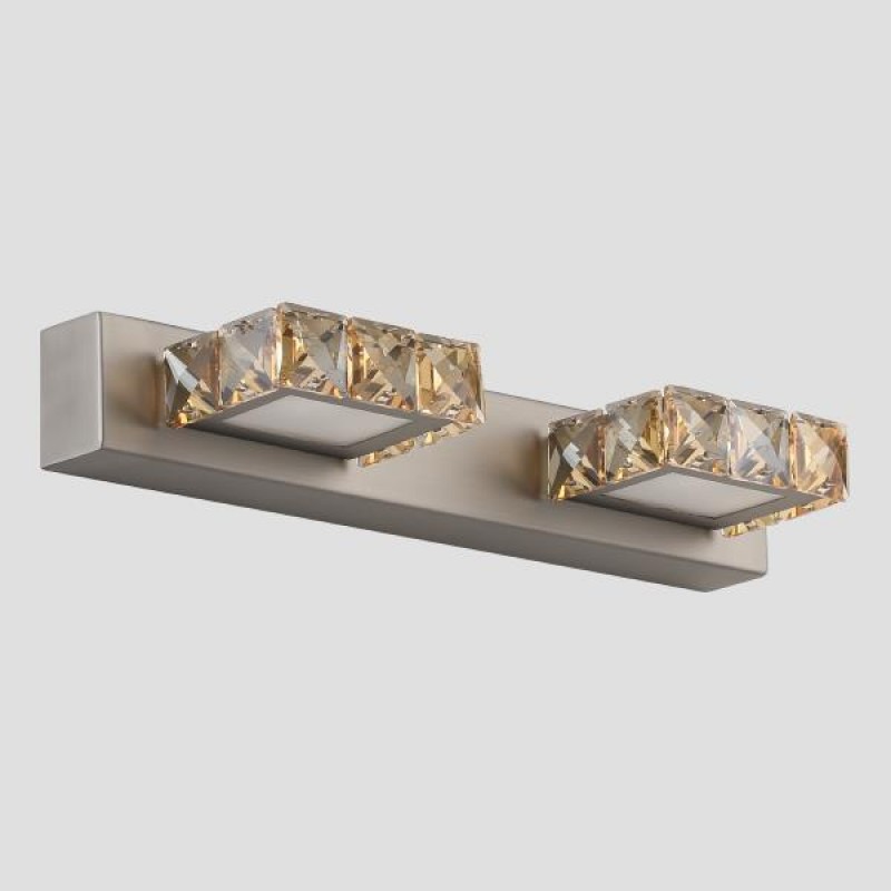 LIGHT FIXTURES FOR BATHROOM LED 6W 4000K SQUARE 2Φ 320X50X116 NICKEL 144-80008 LIGHT FIXTURES FOR BATHROOM LED 6W 4000K SQUARE 2Φ 320X50X116 NICKEL 144-80008