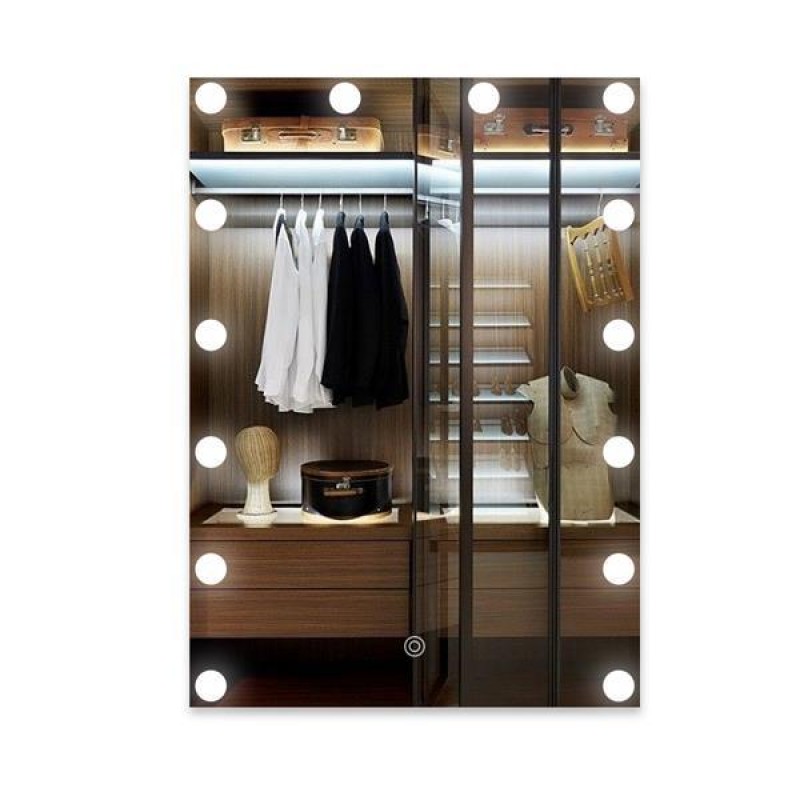 LED MAKE UP RECTANGULAR MIRROR 50x70 CM 144-88009 LED MAKE UP RECTANGULAR MIRROR 50x70 CM 144-88009