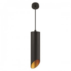 HANGING CEILING LIGHT CYLINDER GU10 1M Φ65x250 BLACK/ GOLD 145-25504