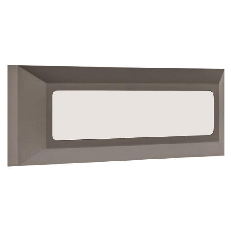 WALL MOUNTED LED SIM STEP LIGHT 4W IP65 230V 3000K 200X80mm DARK GREY PRO 145-52003