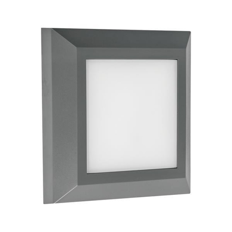 WALL MOUNTED LED SLIM STEP LIGHT 3W IP65 230V 3000K 125X125mm DARK GREY PRO 145-52007