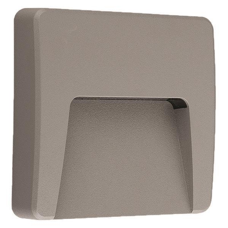 СТЕННО LED СТЪПАЛОВИДНО ОСВЕТЛЕНИЕ SLIM 3W IP65 230V 3000K 120X120MM СИВО СТЕННО LED СТЪПАЛОВИДНО ОСВЕТЛЕНИЕ SLIM 3W IP65 230V 3000K 120X120MM СИВО