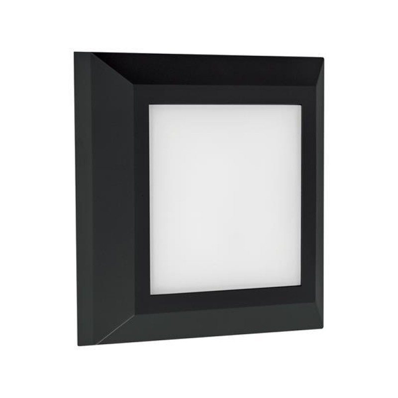 СТЕННО LED СТЪПАЛОВИДНО СВЕТИЛО 3W IP65 230V 3CCT 125X125MM ЧЕРНО