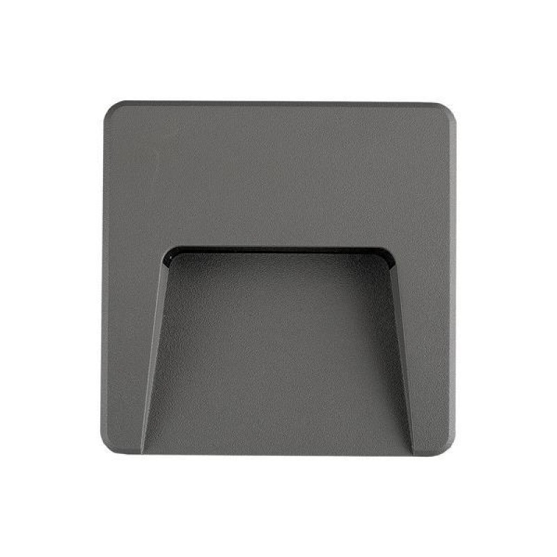 WALL MOUNTED LED SLIM STEP LIGHT 3W IP65 230V  3CCT 120X120mm DARK GREY PRO 145-52098