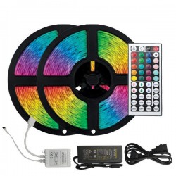 LED STRIP KIT 2 X 5 METERS 14,4W + DRIVER + CONTROLLER 12V RGB IP20 145-70042 LED STRIP KIT 2 X 5 METERS 14,4W + DRIVER + CONTROLLER 12V RGB IP20 145-70042