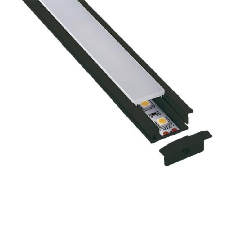 PROFILE RECESSED SINGLE 2000*17*8 90° BLACK 145-70951