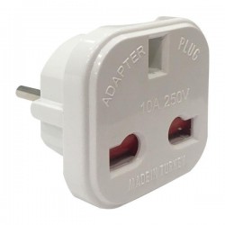 АДАПТЕР SCHUKO КЪМ UK 10A БЯЛ С ДЕТСКА ЗАЩИТА АДАПТЕР SCHUKO КЪМ UK 10A БЯЛ С ДЕТСКА ЗАЩИТА