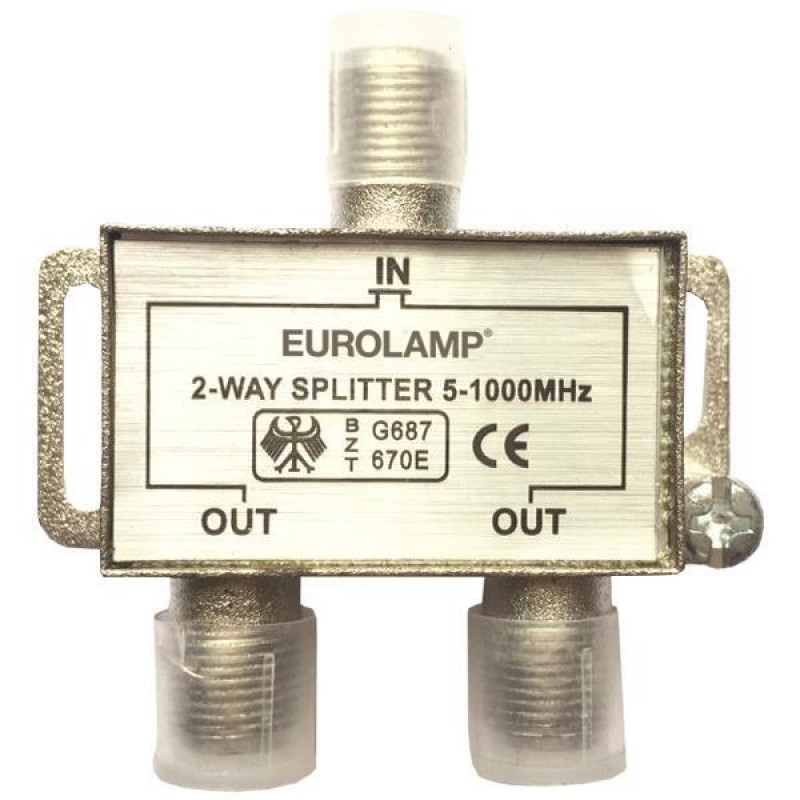 2 WAY TV SPLITTER METALLIC TYPE F 1/2 147-10120 2 WAY TV SPLITTER METALLIC TYPE F 1/2 147-10120