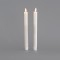 BATTERY OPERATED CANDLE, WITH MOVING FLAME, WHITE, SET 2 PCS, 2,2x24cm 147-15101