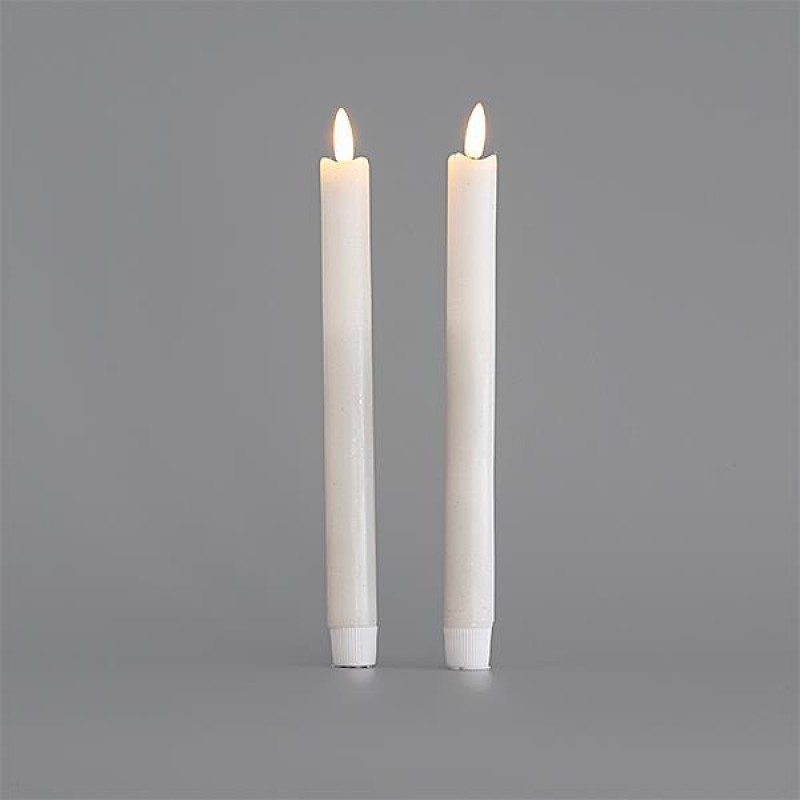 BATTERY OPERATED CANDLE, WITH MOVING FLAME, WHITE, SET 2 PCS, 2,2x24cm 147-15101 BATTERY OPERATED CANDLE, WITH MOVING FLAME, WHITE, SET 2 PCS, 2,2x24cm 147-15101