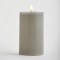 BATTERY OPERATED CANDLE, WITH FLAME, GREY, WITH TIMER, 7x12,5cm 147-15112