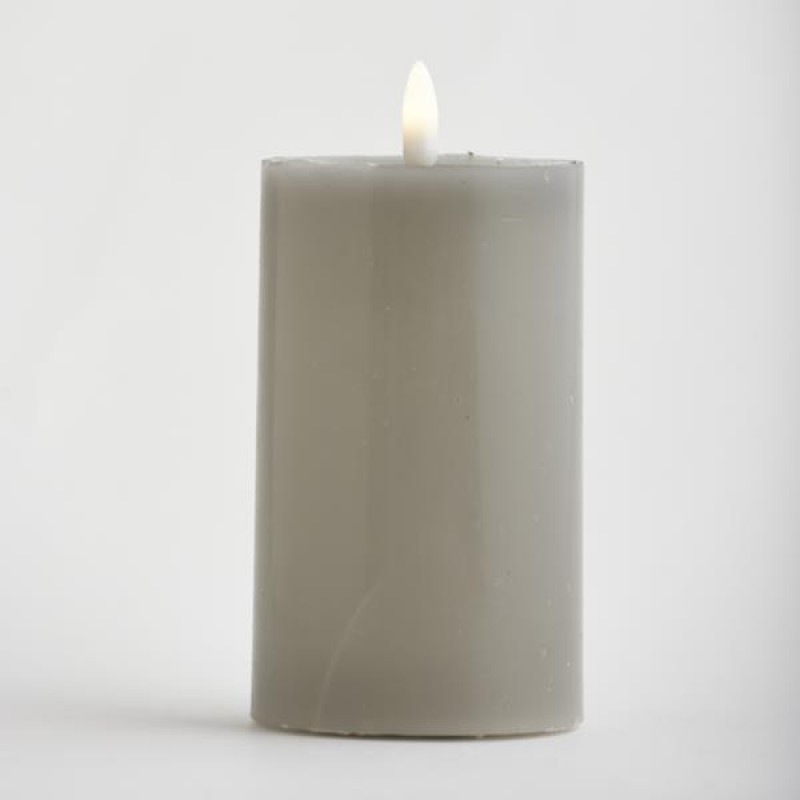 BATTERY OPERATED CANDLE, WITH FLAME, GREY, WITH TIMER, 7x12,5cm 147-15112 BATTERY OPERATED CANDLE, WITH FLAME, GREY, WITH TIMER, 7x12,5cm 147-15112