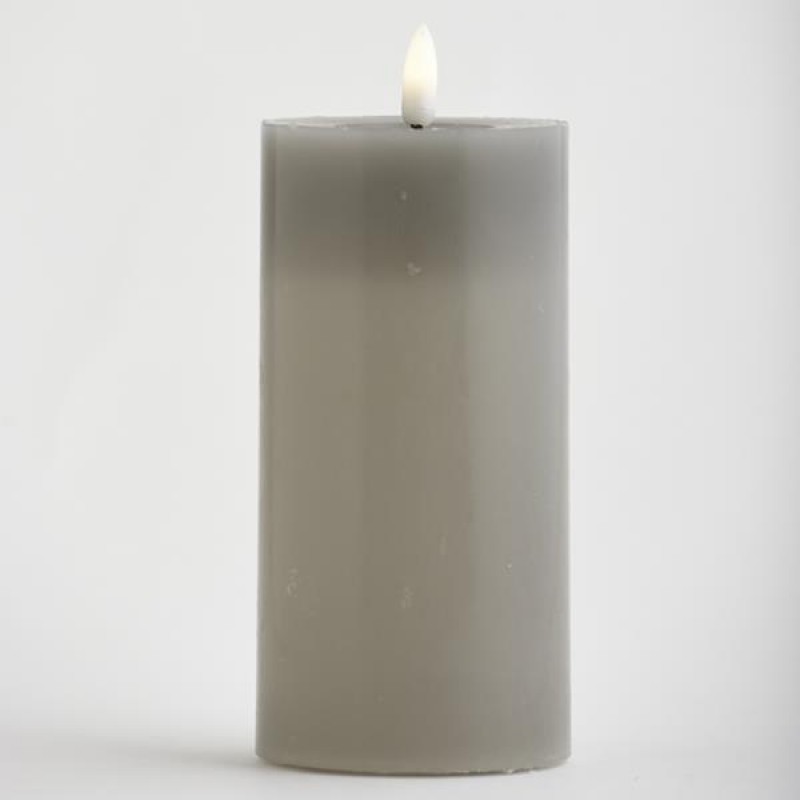 BATTERY OPERATED CANDLE, WITH FLAME, GREY, WITH TIMER, 7x15cm 147-15113 BATTERY OPERATED CANDLE, WITH FLAME, GREY, WITH TIMER, 7x15cm 147-15113
