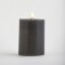 BATTERY OPERATED CANDLE, WITH FLAME, DARK GREY, WITH TIMER, 7x10cm 147-15114