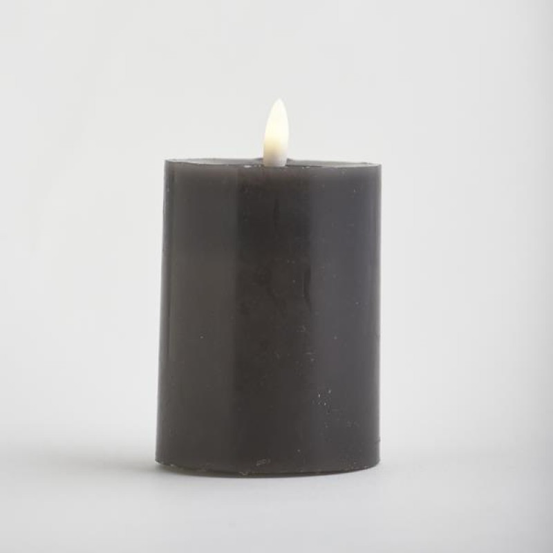 BATTERY OPERATED CANDLE, WITH FLAME, DARK GREY, WITH TIMER, 7x10cm 147-15114 BATTERY OPERATED CANDLE, WITH FLAME, DARK GREY, WITH TIMER, 7x10cm 147-15114