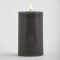 BATTERY OPERATED CANDLE, WITH FLAME, DARK GREY, WITH TIMER, 7x12,5cm 147-15115