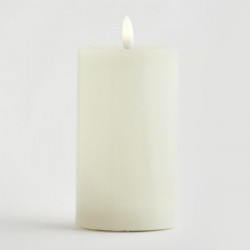 BATTERY OPERATED CANDLE, WITH FLAME, WHITE, WITH TIMER, 7x12,5cm 147-15118