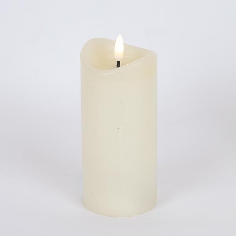 BATTERY OPERATED CANDLE, WITH FLAME, WHITE WITH TIMER, 7x12,5cm 147-15121 BATTERY OPERATED CANDLE, WITH FLAME, WHITE WITH TIMER, 7x12,5cm 147-15121