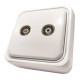 КОНТАКТНА ВЛОЖКА MINI TV/FM БЯЛА IP20